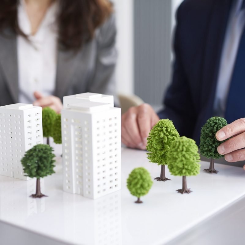 Shot of architectural model on the table in the office